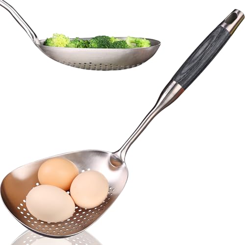 Skimmer Slotted Spoon - 304 Stainless Steel Mesh Strainer Spoon