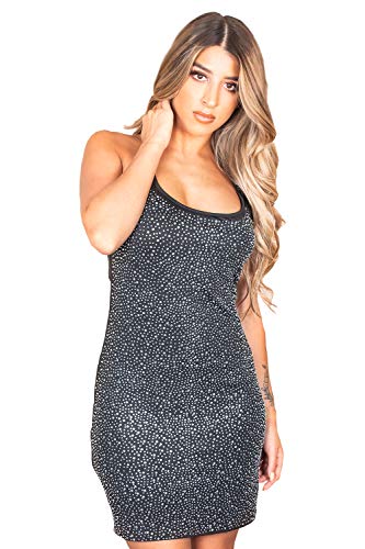 That Girl World Mujeres Negro Plata Piedra Vestido Cover