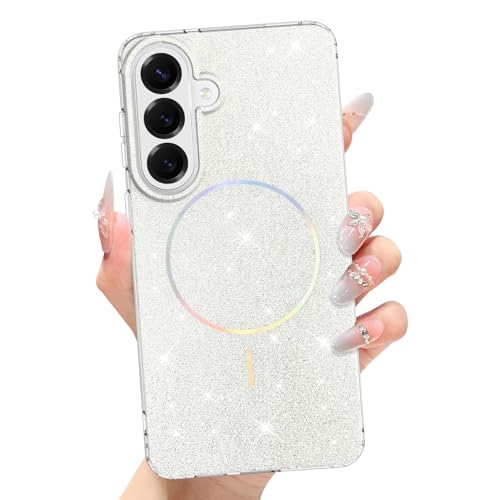 tharlet Magnetic for Samsung Galaxy S26 Case White Glitter Aesthetic