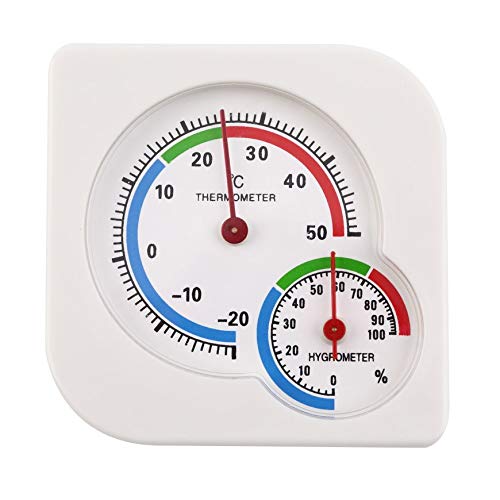 Pudincoco Classic Homeuse Indoor Outdoor 2 in 1 Mini Precision Hygrometer Humidity Thermometer Mechanical Temperature (White)