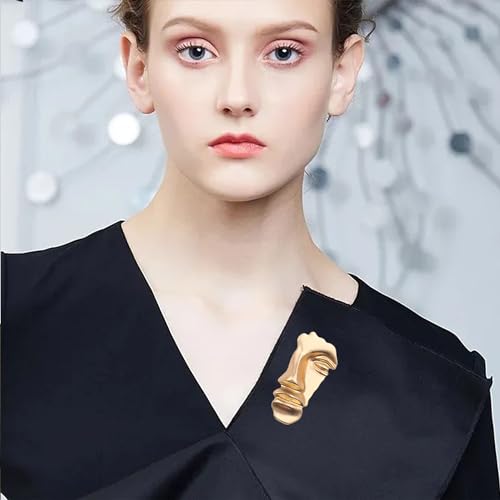 Image of Face Mask Figure Brooch Vintage Minimalist Metal Brooches for Women Men Collar Accessories Brooch for Men Party Gift Hats Bag Accessories