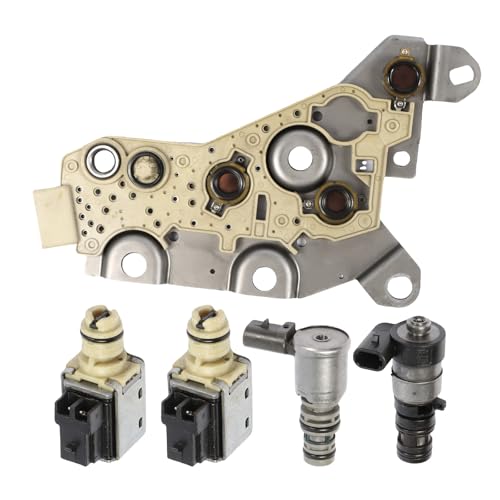 cycwer 1set 4T40E 4T45E Transmission Solenoid Kit with Control Board, Fits for 2004-On Cobalt HHR Malibu G5 G6, Transmission Solenoid Set Replace 4T40E 4T45E