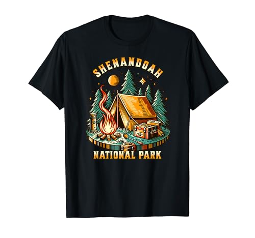 Camping Forest Tent Campfire Retro Shenandoah National Park...