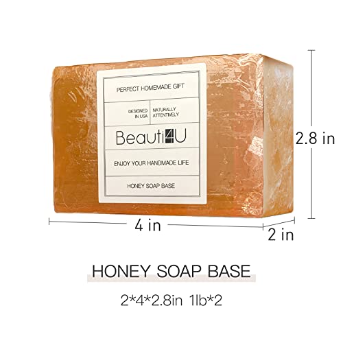 Beauti4U 2Lb Honey Soap Base - Soap Making Supplies With Soap Making - Melt And Pour Soap Base - Melt And Pour Soap - Soap Making Supplies - Organic Soap Base For Soap Making #TOP1