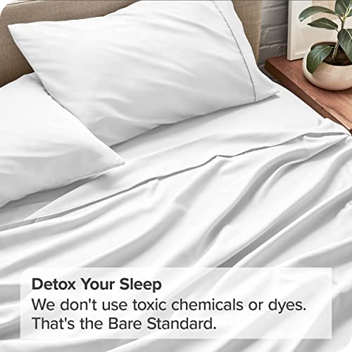 Bare Home Split California King Sheet Set - 1800 Ultra-Soft Microfiber Split California King Bed Sheets - Double Brushed - Deep Pockets - Easy Fit - 5 Piece Set - Bed Sheets (Split Cal King, White) #TOP2