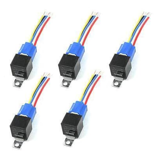 Relais de voiture 12V 40A à 5 broches SPDT avec prise en céramique auto | Lot de 5