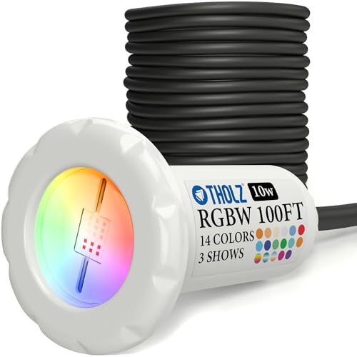 Tholz® RGBW Pool Light - Ultra Bright LED – Easy Install – Inground Pool Light (10W, 100 Foot Cord) by Tholz - Used condition - US$336.48