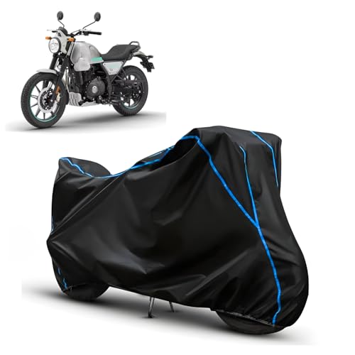 Image of Water Resistant Bike Cover for RE Scram 440 | All Weather UV & Heat Resistant, Dustproof, Triple Stitched, Windproof Elastic Bottom