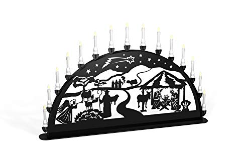 Außenschwibbogen Schwibbogen Lichterbogen 15 flammig/Metall - Motiv:...