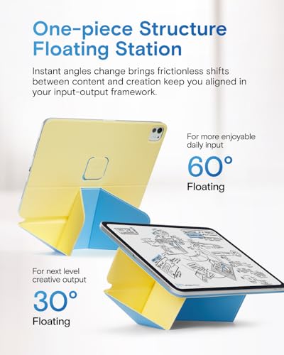 Image of MOFT Dynamic Folio Case for iPad Pro 11-inch(2nd /3rd /4th Generation, 2020 /2021 / 2022), Silm Magnetic Stand Case with 20+ Viewing Angles, Auto Wake /Sleep,Panna Cotta x Faded Jeans