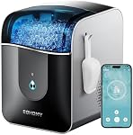 EUHOMY Smart Nugget Ice Maker Countertop, 40lbs/24H Sonic Ice Machine with APP Control, Ready in 8 Mins, Self-Cleaning Pebble Ice Machine for Home/Kitchen/Office