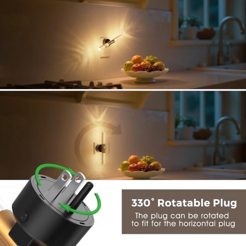 Image of L LOHAS LED Motion Sensor Night Light, Amber-3000K-5000K, Rotating, 2 Pack
