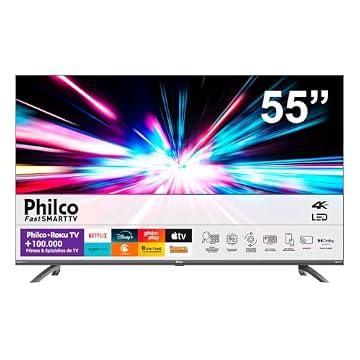 Smart TV 55” Philco PTV55G3ERSGB Roku TV Led Dolby Audio