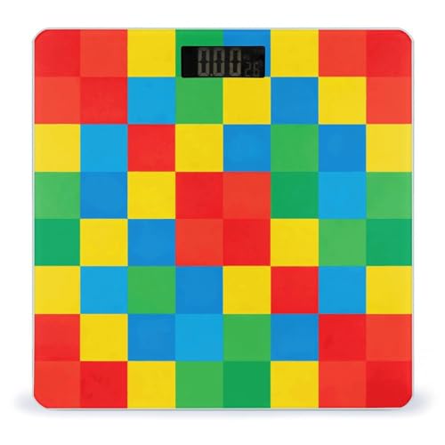 Báscula Digital de Baño Cuadrícula Colorida Precisa y Estable miniatura 1
