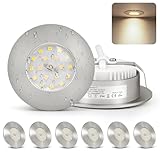 Dehobo Spot Encastrable LED 230V Ultra Plat 6W IP44 Salle de Bain Plafonniers Encastrables LED Spots de Plafond, Blanc Neutre 4000K, Spots Plafonnier Nickel Mat Lot de 6, Pour Salle de Bain, Cuisine