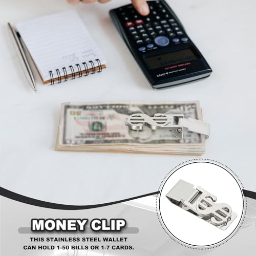 PATIKIL Stainless Steel Money Clip, Metal Slim Wallet Clip for Men Silver Money Holder Minimalist Front Pocket Wallet for Credit Card Business Card4