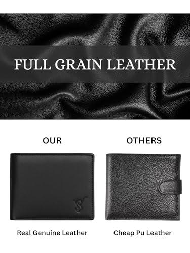 Slim RFID Blocking Bi-Fold Genuine Leather Wallet3
