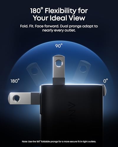 Image of Anker Smart Display Charger, Anker Nano USB C Charger Block, 45W Max GaN Phone Charger,180 Foldable Plug,Smart Recognition,Built-in Care Mode,for iPhone17 /16 /15(Non-Battery,One USB-C Port,No Cable)