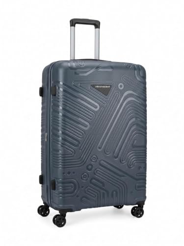 Image of Aristocrat Transit Hard Sided Polypropylene Luggage Set of 2 (56 cm Cabin + 67 cm Medium), 8 Wheels, Combination Lock, Lightweight, 3 Years International Warranty (Navy Blue, Set of 2 (56+67))