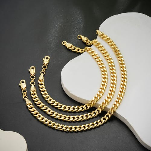 Pulsera Cubana para Hombre 18K Oro sobre Plata miniatura 6