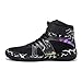 TipTishow Stylish Wrestling Shoes for Fashionable Young Boxers and Wrestlers - Optimal Wrestling Footwear. Black Gray