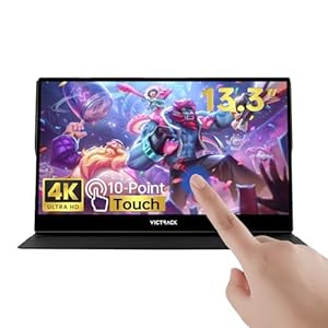 Victrack 4K Touchscreen Portable Gaming Monitor, 13.3″ Ultra UHD, Designed for Handheld Gaming pc, Style as ASUS Rog Ally, Lenovo Legion go, 100% RGB IPS Computer Gaming Display HDR Monitor Cover