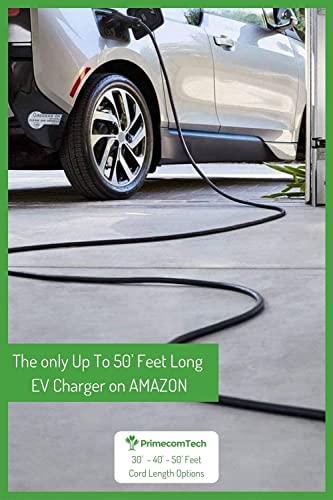 32Amp & 40Amp Primecom Level 2, Electric Vehicle (Ev) Charger, (240V, 32A/40A), Nema 14-50 Electric Car Charger, 30 Feet, 40 Feet, And 50 Feet Lengths For Tesla Level2 Ev Charger (40, 40Amp) For Tesla #TOP6