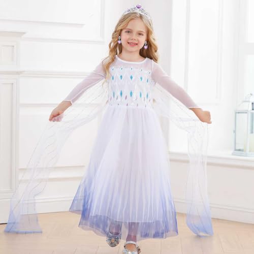iTVTi Fantasia de princesa para meninas, Halloween, carnaval, cosplay, festa de aniversário, vestido