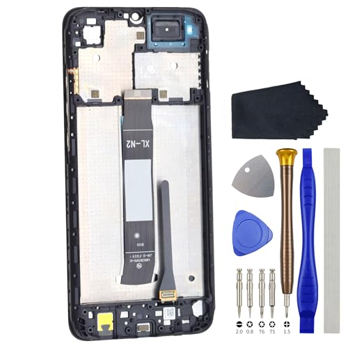 Full LCD Digitizer Touch Screen Assembly Replacement with Screen Frame for Xiaomi Redmi A1 A1+ A1 Plus Black Including Tool Kit