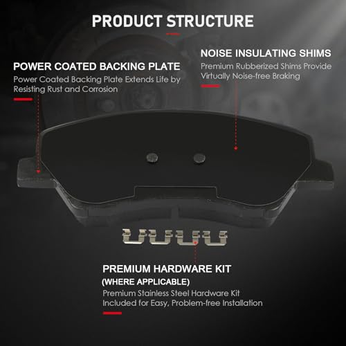 Image of cciyu D2190 Front Ceramic Disc Brake Pads Kit For Hyundai Accent 2018-2022,For Kia Rio 2018-2022
