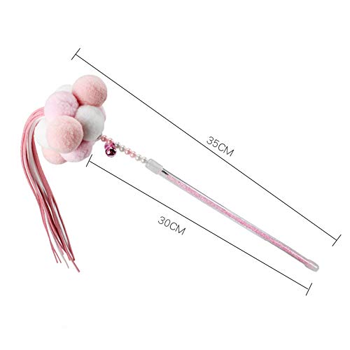 Franja de Pom Pom de Penas Feitas à Mão de Gato Engraçado, Vara de Gato Engraçada, Brinquedo de Gato