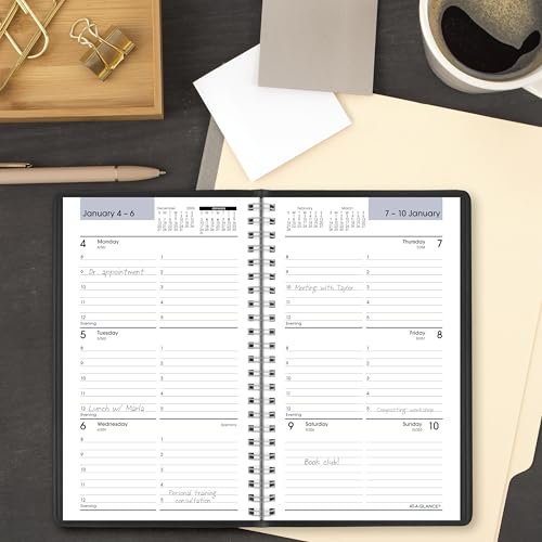 Image of AT-A-GLANCE 2027 Appointment Book Planner, Weekly, 5 inch x 8 inch, DayMinder, Black (G2000027)