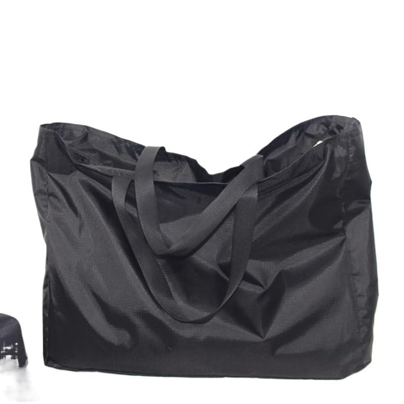 duffel bag Bolsas De Compras Oxford Con Cremallera De Gran Capacidad, Totes De Comestibles, Lavables, Reutilizables, Simples, Resistentes Para Exteriores travel duffel(Black XL)
