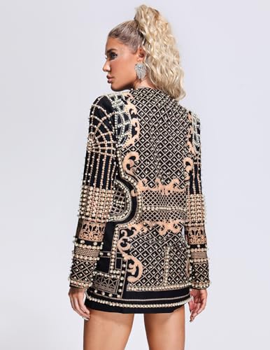 BELLA BARNETT Printed Blazer Dress for Women Blazer Dress Deep V Neck Women Blazer Long Sleeve Blazer Dress2