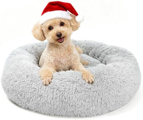 Cama para perros gris de 60 cm, lavable a máquina, cama antidesli...