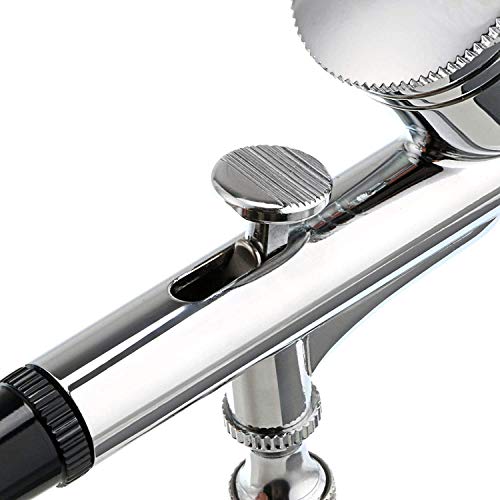 Airbrush Kit, Airbrush Gun Dual Action Gravity Feed Set, 0.3mm Needles, 7CC Fluid Cup, Multi-Purpose Air Brush Makeup Model Coloring Painting Nail Art Tattoo