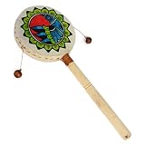 ART-CRAFT MI009 Handtrommel African Percussion, bemalt mit Holzgriff