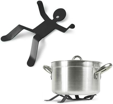 Trivet Hot Man Holder,Jspoir Anti Heat Pressure Diffuser Durable Small Iron Hotman Trivet Pan Holder Rack Spoon Rest Utensils Coasters Non-slip Hot Man Trivet