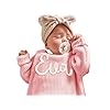 Personalized Baby Knit Sweater, Custom Baby Sweater with Hand-Embroidered Name and Monogram, Customized Unique Gift for Baby