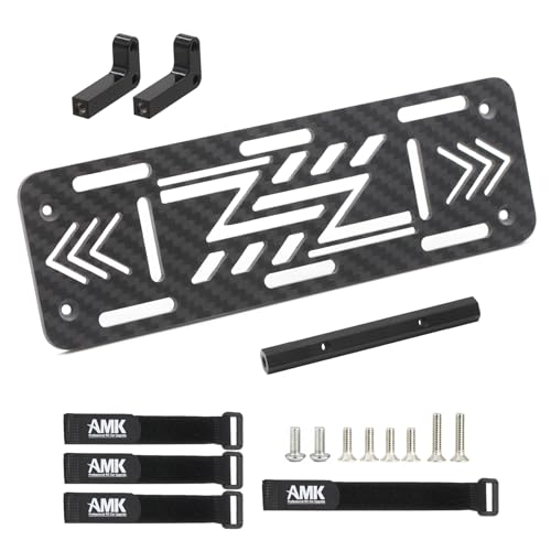 AMK Bandeja de batería TRX4 de fibra de carbono real, placa de batería a escala 1/10 para actualizaciones RC Crawler LCG Chassis TRX4