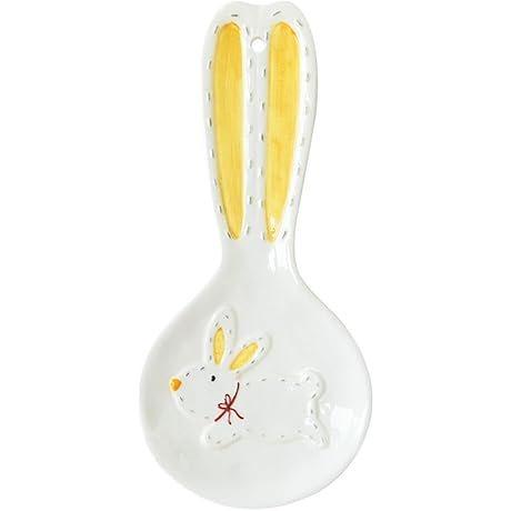 Ceramic Bunny Shaped Spoon Rest for Stove Top