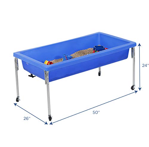 Children's Factory, 1150-24, Activity Table & Lid Set, 24"H, Blue, Kids Sensory Sand & Water Playground Equipment For Preschool, Classroom Or Daycare #TOP1