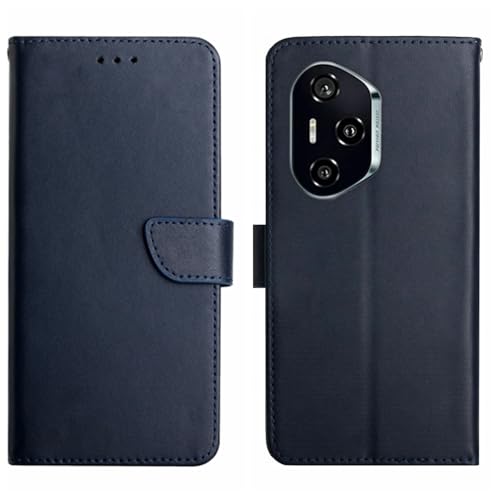 Coque Honor 400 Pro etui cuir véritable housse protection bleu à rabat stand