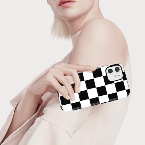 Coque iPhone 11 noir damier solution style et anti rayures