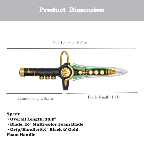 18.5" Fantasy Anime Dragon Foam Dagger Sword – Cosplay Prop, Halloween Costume Accessory, Collectible Gift2