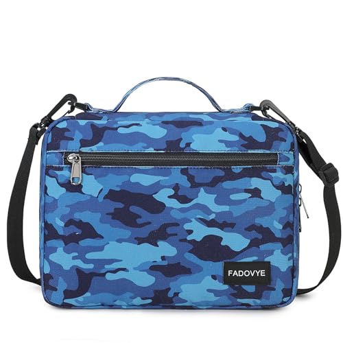 FADOVYE Bible Cover Case for Boys Carrying Book Case with Shoulder Strap and Durable Handle Bible Protective Bag with Multi-Pockets