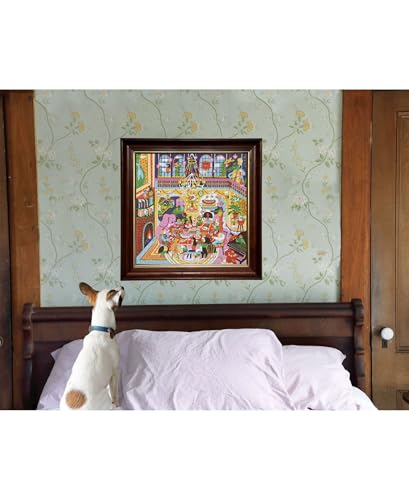 Image of eeBoo 1000 Piece Puzzle - Family Dinner Jigsaw Puzzle for Adults, Square 23 inch x 23 inch Made with Recycled Board & Vegetable-Based Ink