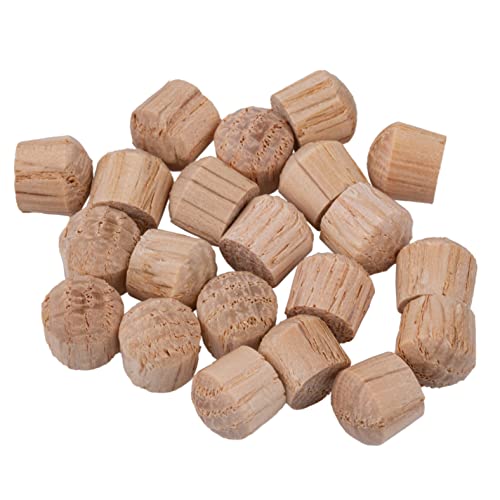 Image of Oak Round Head Screw Hole Plugs | Diameter: 1 /4 inch | Pack of 50 Approx. | Turned End Grain Screw Hole Buttons, Furniture Grade | UA-076-OW