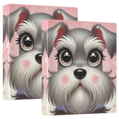 Classeur 3 anneaux 3,8 cm rose chien avec porte-bloc intégré pour le bureau