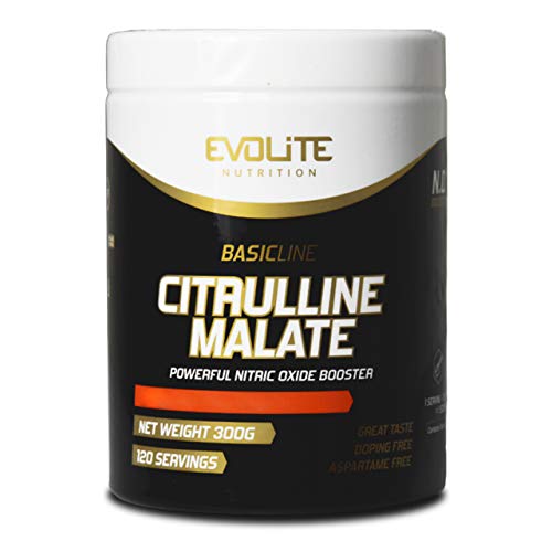 Evolite Nutrition Citrulline Malate 300 g - 120 servings portions - Pump Booster - Pre Workout - augmentation de la puissance sanguine - Pompe musculaire - Force musculaire (Lemonade) Cover